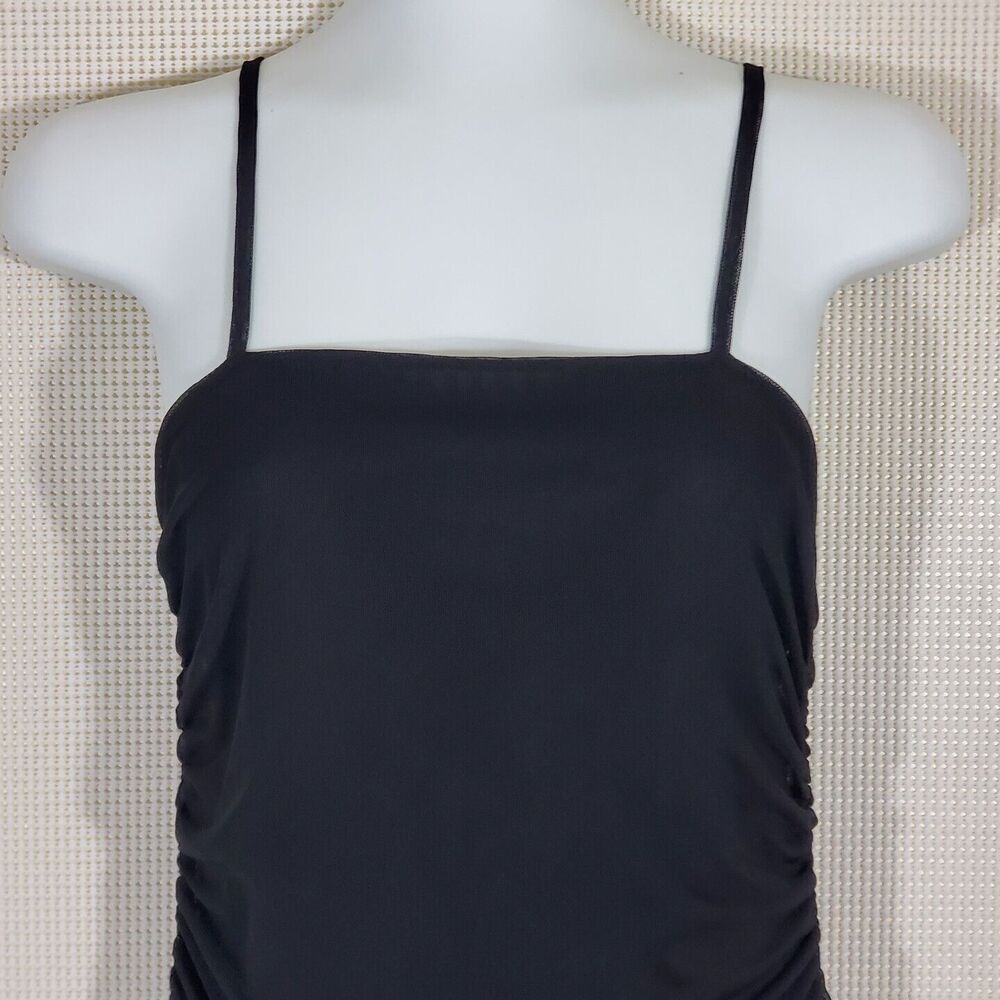 Nasty Gal Dress Womens 6 Black Ruched Sides Mesh Mini Wiggle Bodycon - Picture 2 of 13